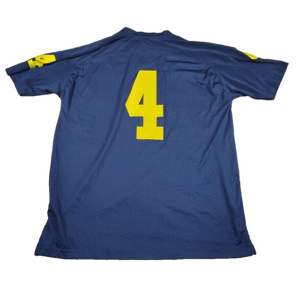 Vintage Michigan Wolverines Jersey Men's 2XL Blue #4 Adidas Jim Harbaugh - Picture 13 of 13